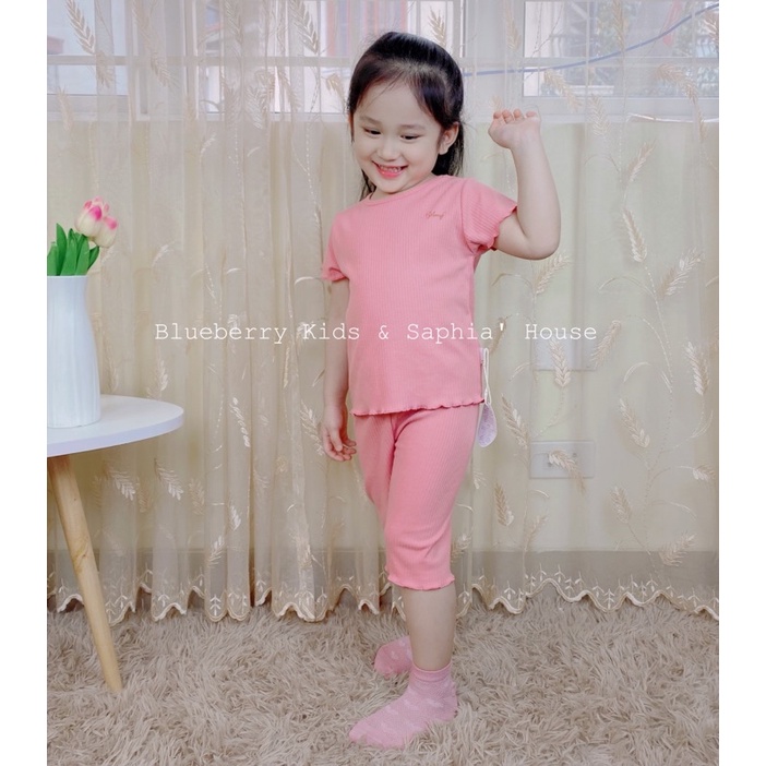 Bộ lửng bé gái thun gân siêu co dãn Xuân Hè