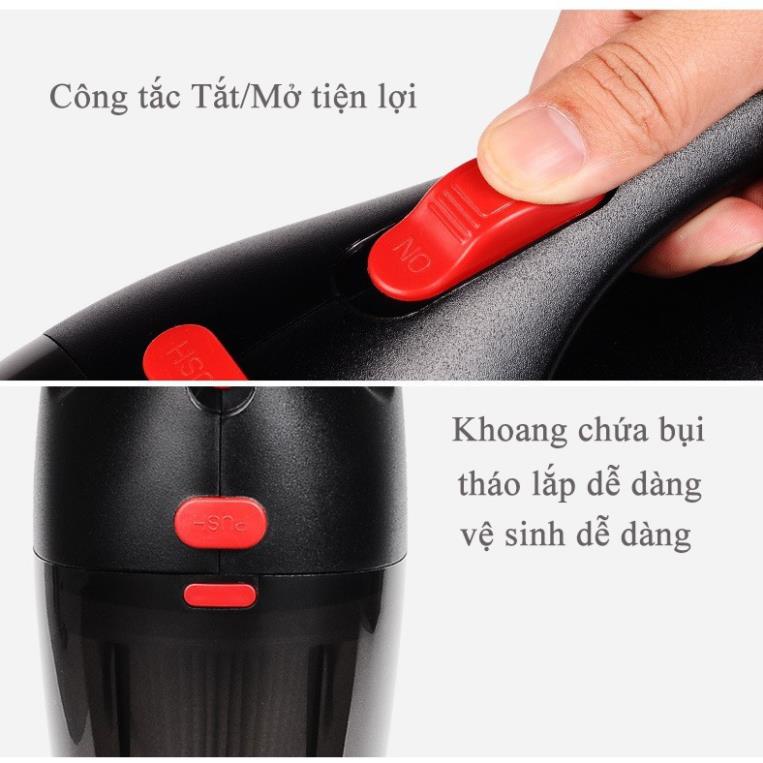 Máy Hút Bụi Ô Tô - Máy Hút Bụi Xe Hơi Cầm Tay Mini 120w AIKESI 4 đầu hút mạnh mẽ