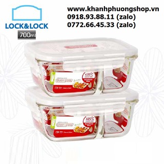 hộp thủy tinh chia 2 ngăn lock&lock - hộp thủy tinh chia 2 ngăn