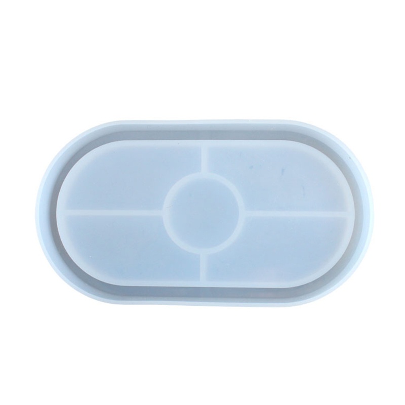 Khuôn Làm Đế Lót Ly Bằng Nhựa Resin UV Hình Elip Tráng Gương Cao Cấp DIY