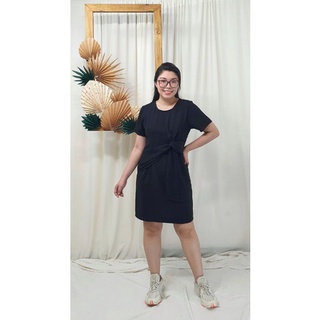 Bigsize công sở - Đầm Xoắn Eo Đen - Bigsize
