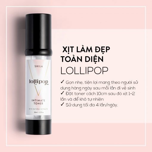 Xịt làm đẹp toàn diện vùng kín hương kẹo ngọt SHILA INTIMATE TONER LOLLIPOP 50ML