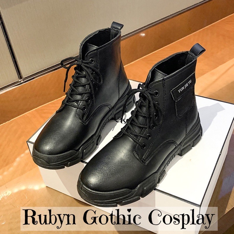 [CÓ SẴN] 🔥 Giày Boots Chiến Binh Cổ Lửng Hàn Quốc Jie Yu 2 màu đen, trắng sữa ( Size 35 - 40) | BigBuy360 - bigbuy360.vn