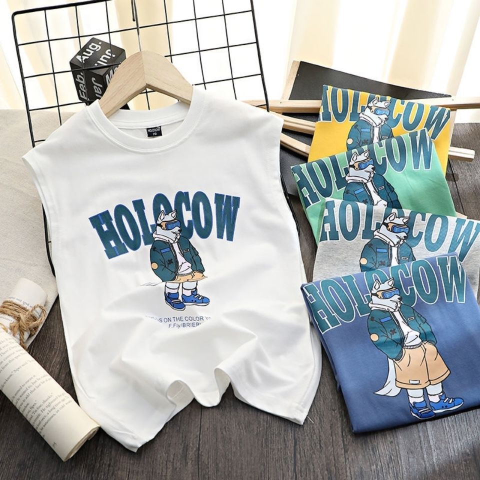 Áo Thun Sát Nách Dáng Rộng Thoáng Khí Phong Cách Hip Hop Thời Trang Mùa Hè Mới Cho Bé Trai Và Gái