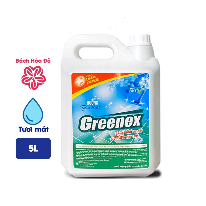 Nước lau sàn KHỬ TRÙNG GREENEX can 5L - Hương Tươi Mát thumbnail