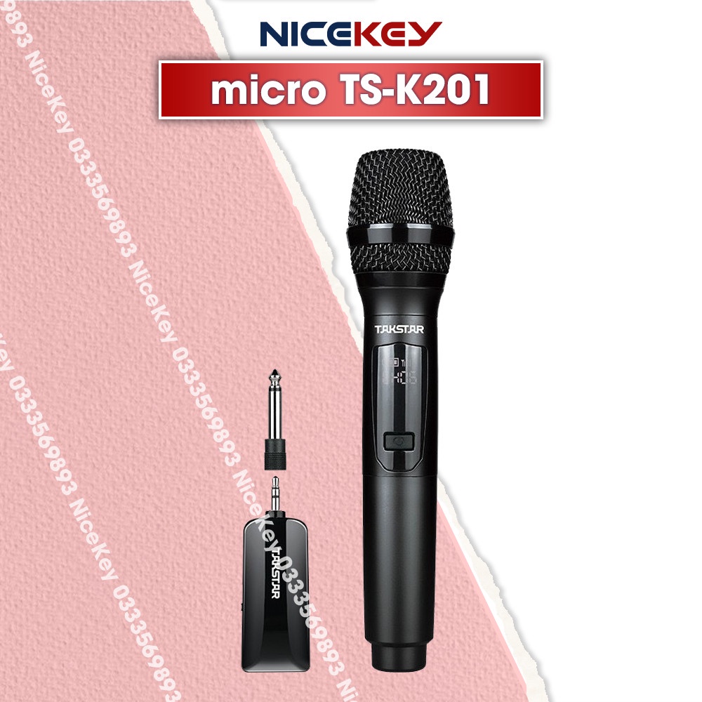 Mic Không Dây TAKSTAR TS-K201, Mic không Dây kết nối sóng UHF [BẢO HÀNH 1 NĂM]