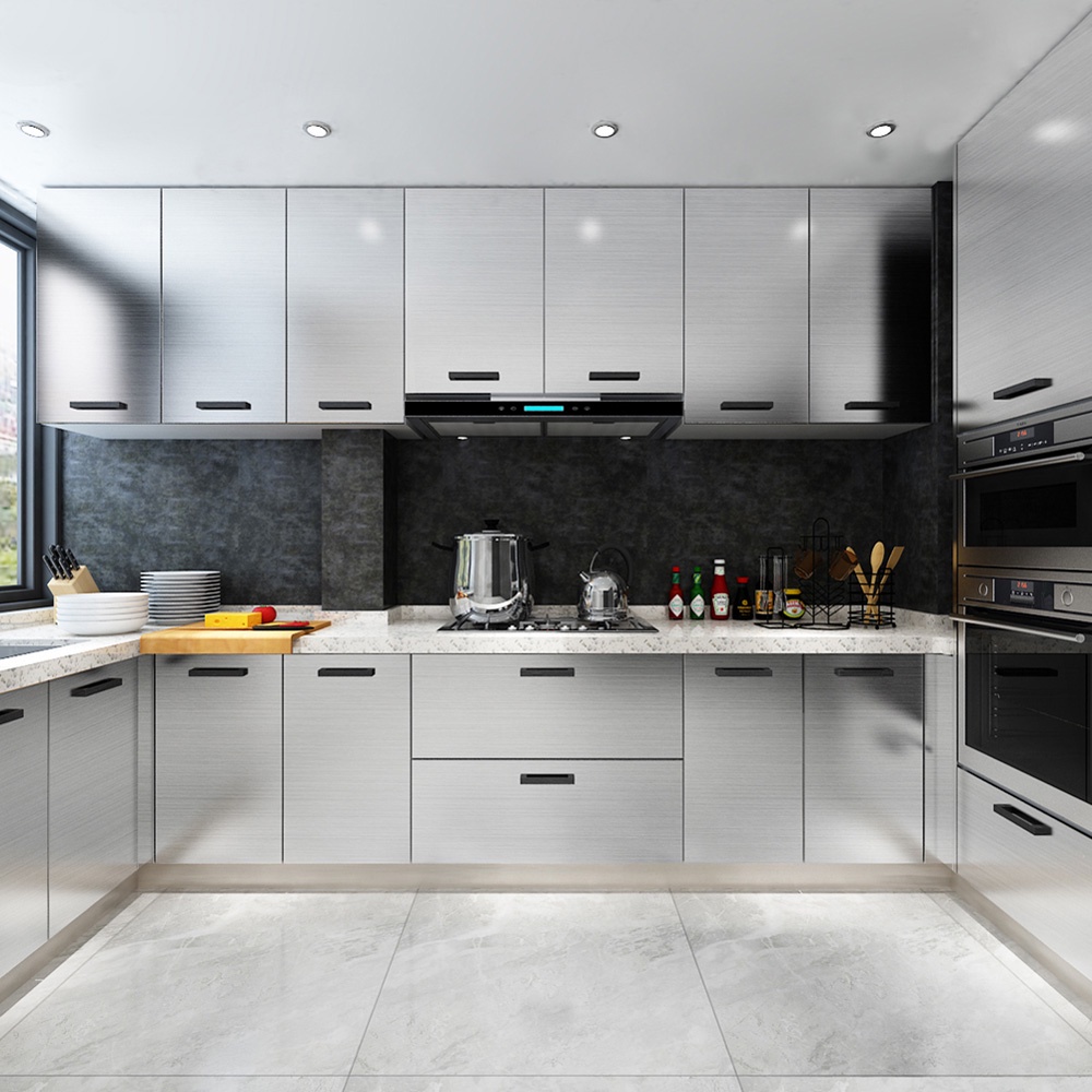 Miếng dán tường/ tủ lạnh bằng giấy kim loại chống dầu nhiều màu trang trí nhà cửa diy độc đáo