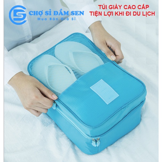Túi giày cao cấp loại lớn 3 ngăn chống thấm ngăn mùi, xếp gọn đa năng trong vali, túi xách du lịch G401-TuigiayCC
