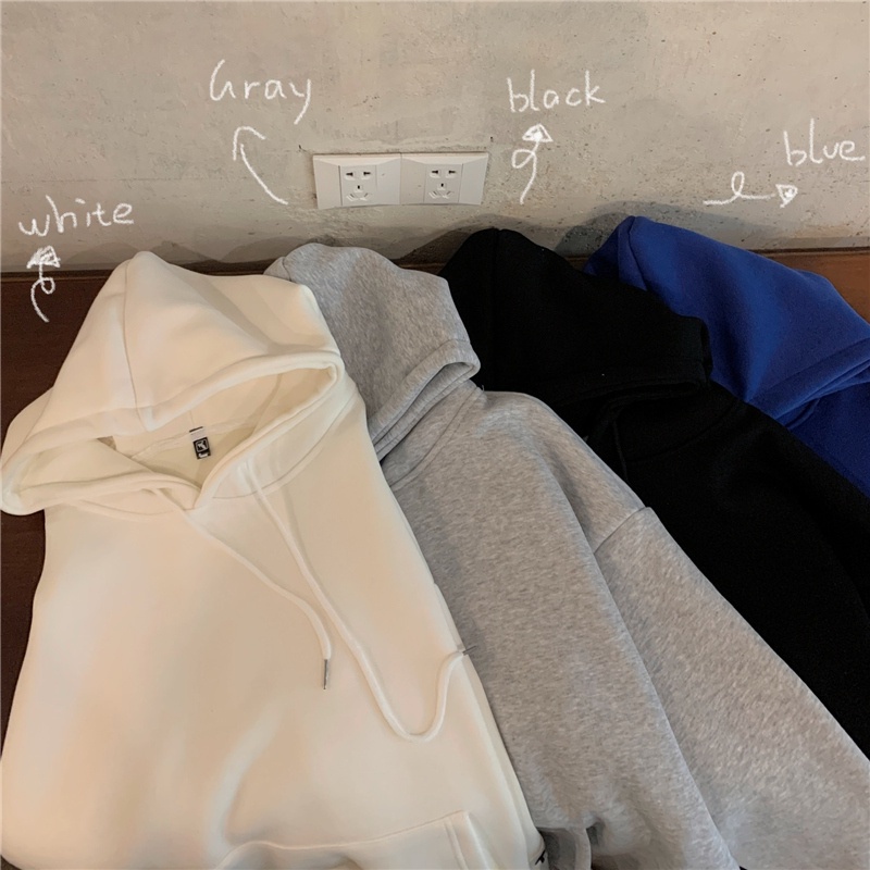 SUXI Áo nỉ nữ dài tay cổ tròn thời trang Hàn