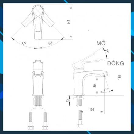 Vòi Lavabo Inax Nóng Lạnh LFV-312S, bảo hành chính hãng 02 năm