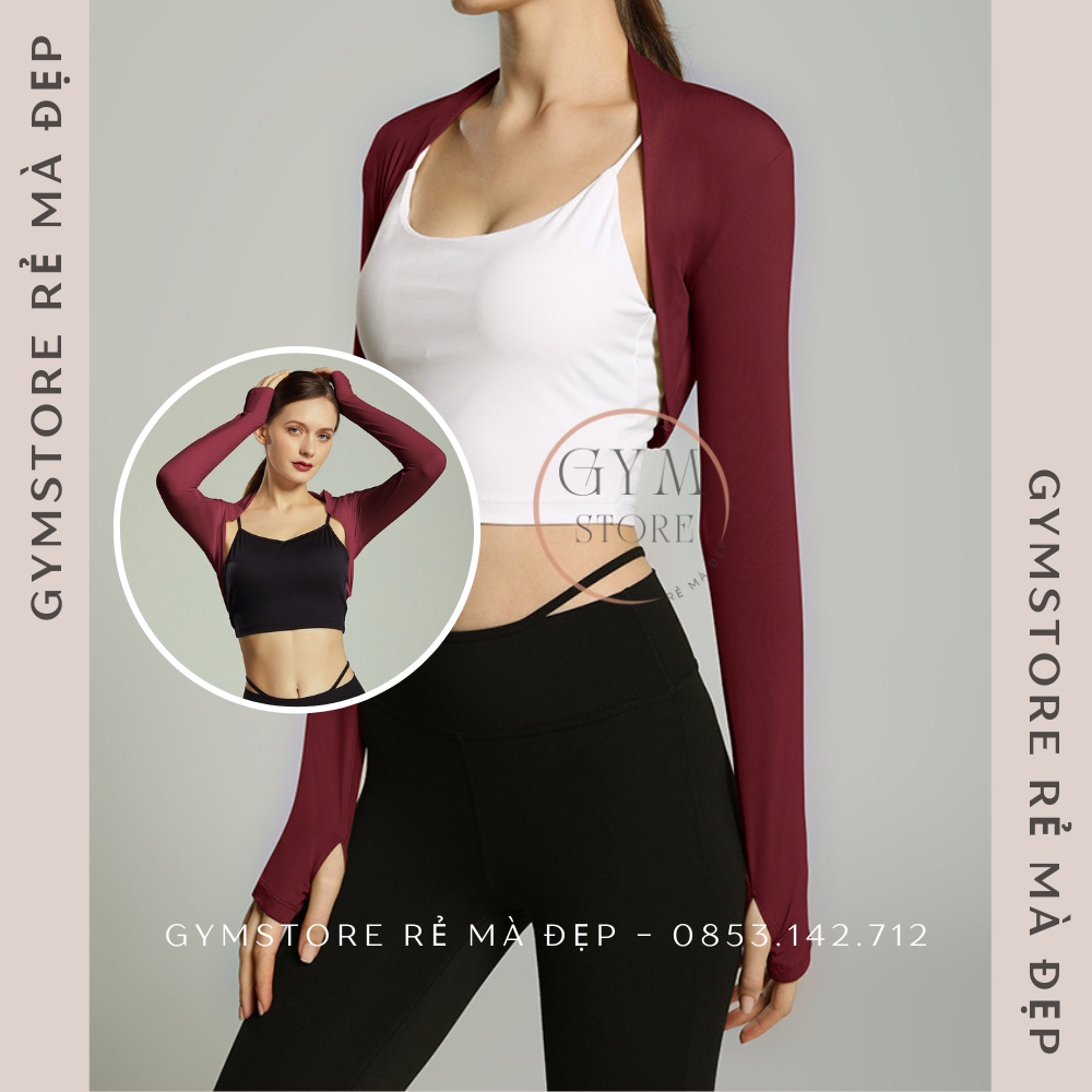 Áo khoác chống nắng tập Gym Yoga Năng động, áo cardigan lửng thun co giãn thoáng mát Đồ Tập Rẻ Đẹp GYMSTORE 099