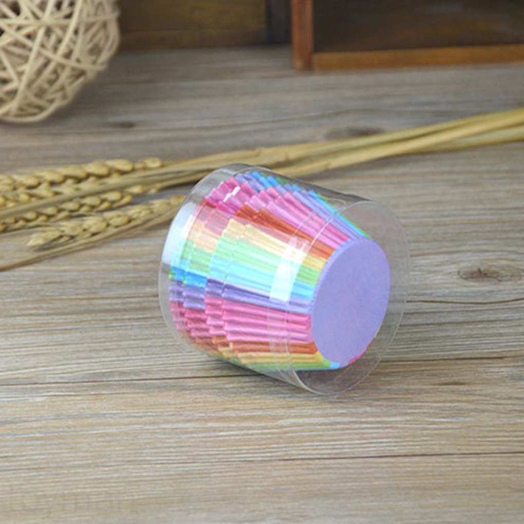 Set 100 đế lót bánh cupcake không dính chống dầu màu sắc ngẫu nhiên