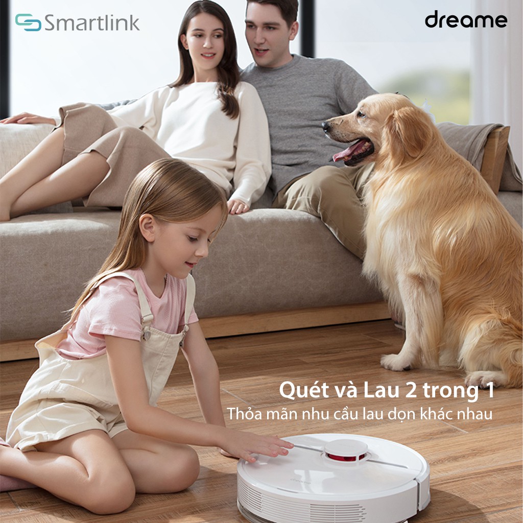 Robot hút bụi, lau sàn thông minh Dreame D9 - Lực Hút 3000 PA - Bản quốc tế chính hãng