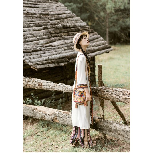 ÁO CADIGAN DÁNG DÀI HỌA TIẾT