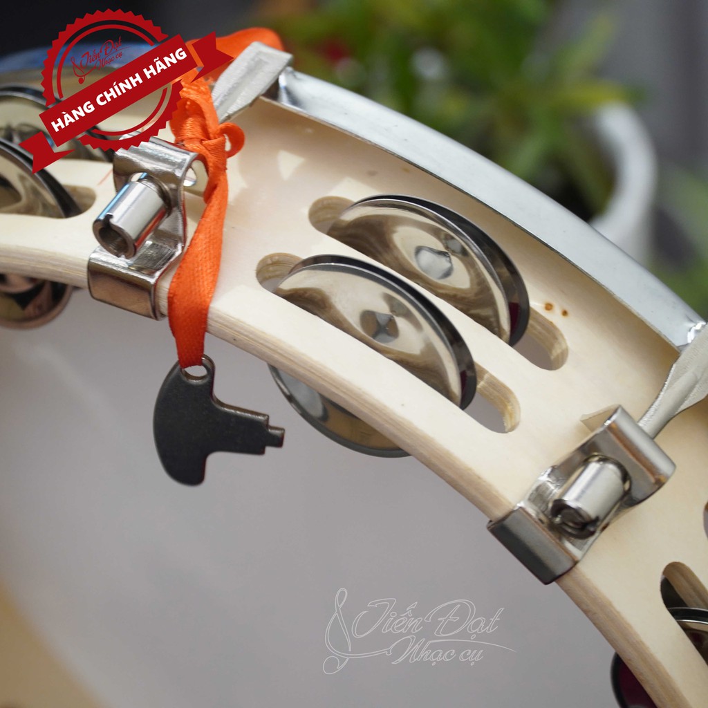 Trống Lắc, Trống Gõ Tambourine Loại Tròn - Khuyết Chất Liệu Nhựa Xi Inox Cao Cấp