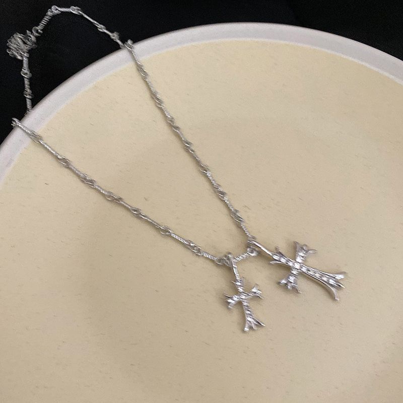 Vòng Cổ Dây Xích Dáng Dài Mặt Chữ Thập Thời Trang Âu Mỹ Sang Trọng Cho Nữ