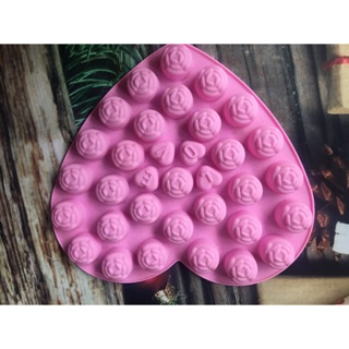 Khuôn silicon hoa hồng và chữ love