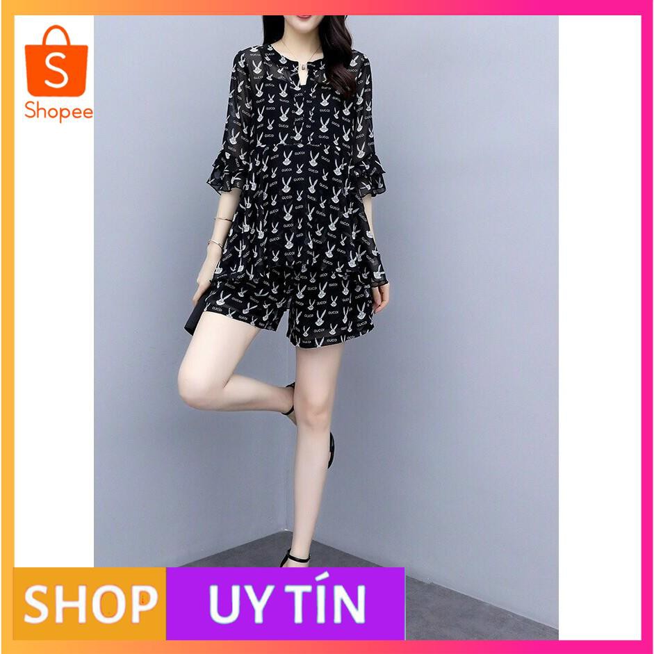 HÀNG NHẬP CAO CẤP -SET BỘ VOAN SHORT HỌA TIẾT THỎ SIÊU CUTE - [MẪU ĐẸP CHẤT LƯỢNG]