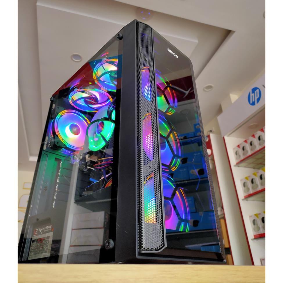 Vỏ Case GIPCO 5986 LK - LG - LH -LFCÓ SẴN 1 DẢI LED RGB ĐẰNG TRƯỚC VÀ 2 FAN LED PHÍA