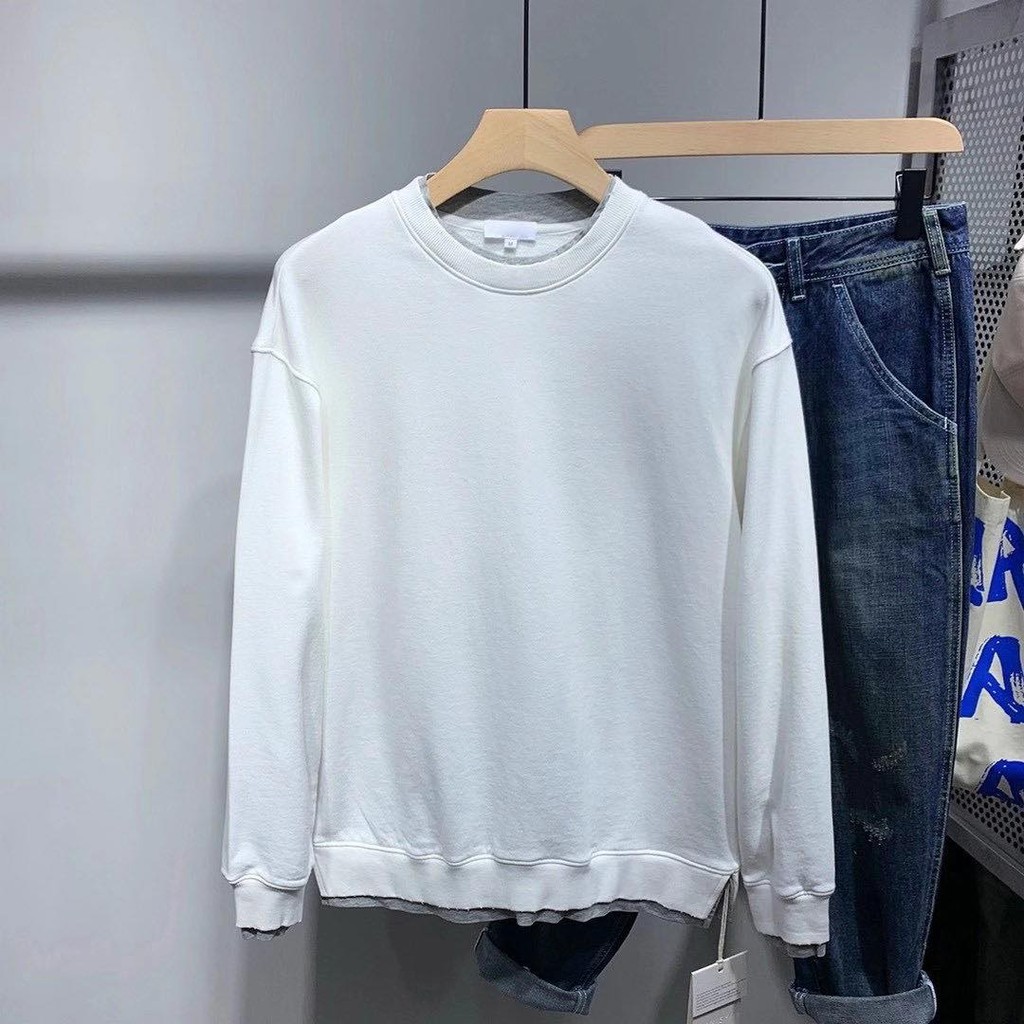 Áo sweater nam, áo thun dài tay nỉ da cá lót viền DENIMST 8114 | BigBuy360 - bigbuy360.vn
