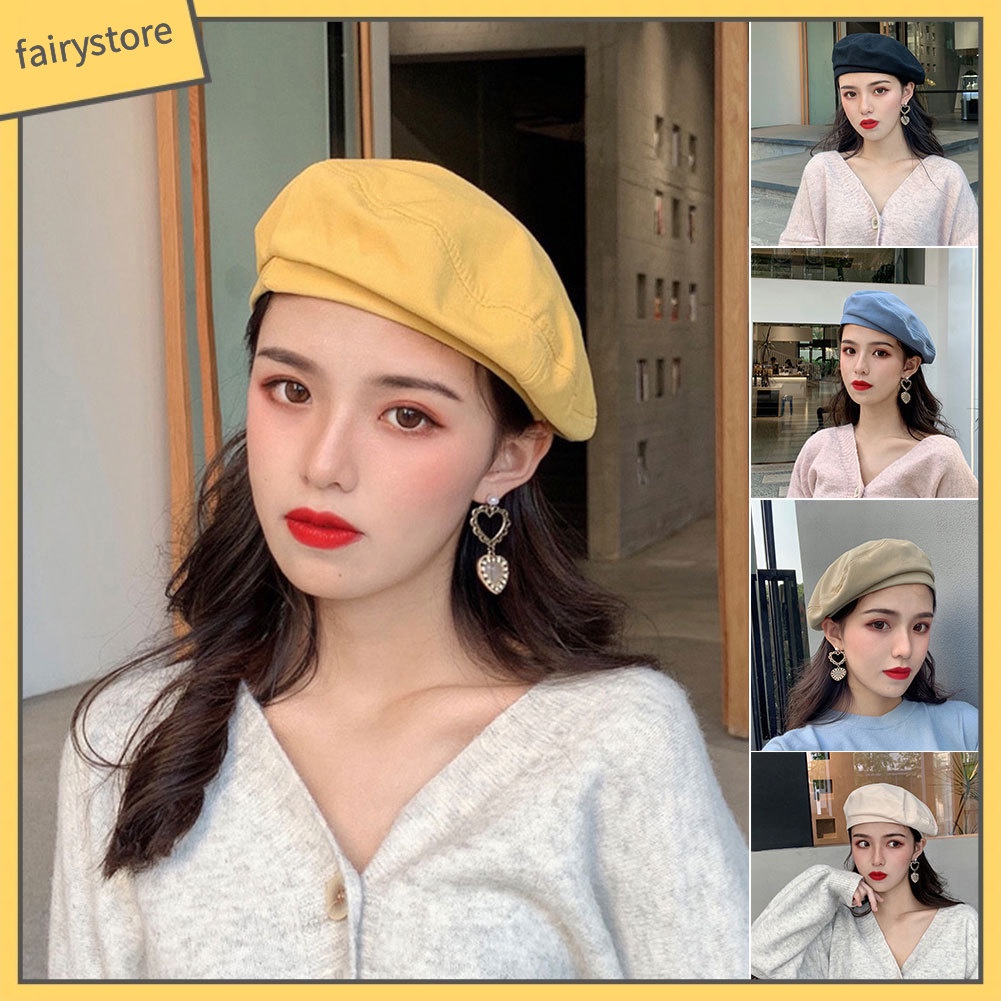 Mũ Beret Màu Trơn Thanh Lịch Cho Nữ