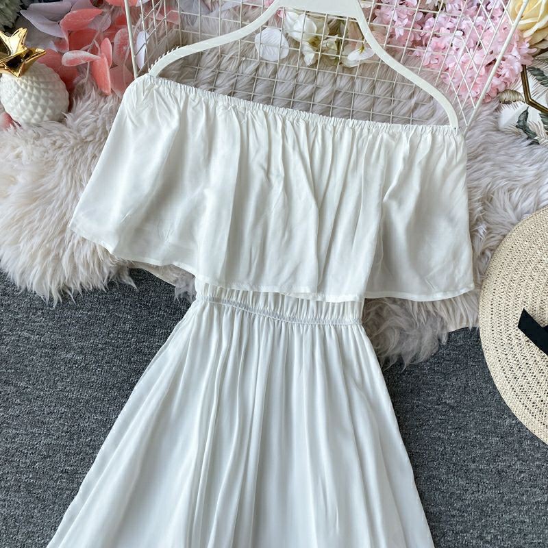 Váy Maxi Trễ Vai Đi Biển 3 Tầng