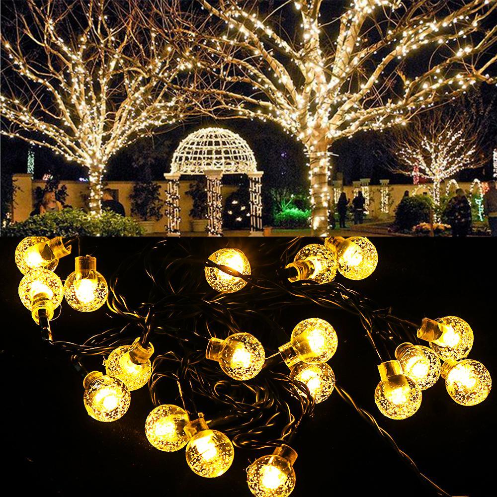 LAKAMIER Dây Đèn LED 20 / 30 / 50 Bóng Hình Cầu Pha Lê