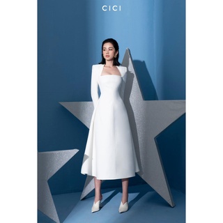 CICI - Đầm dài độn vai dài tay Harding