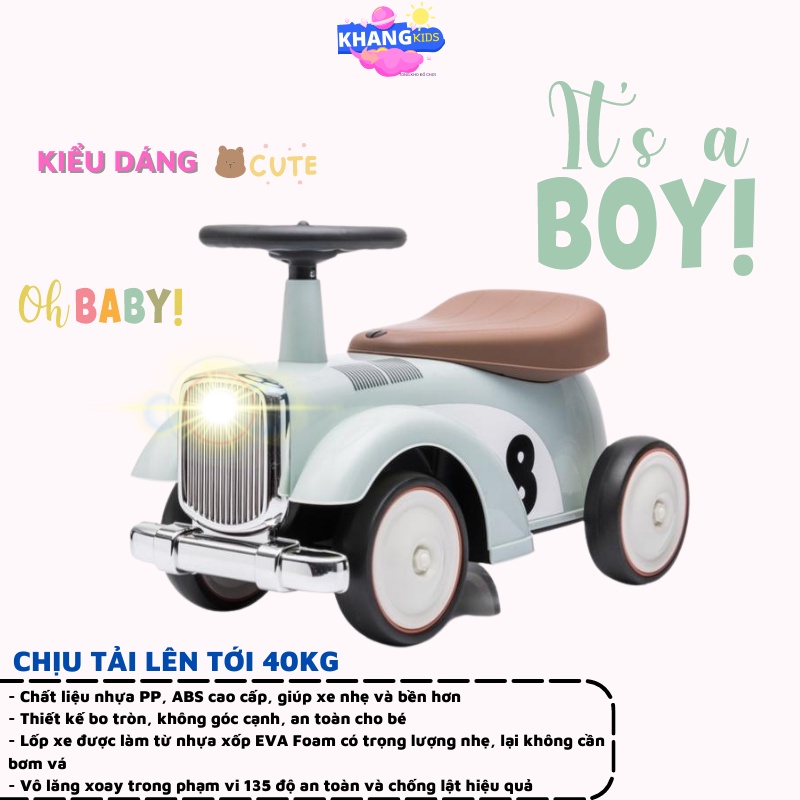 Xe chòi chân Umoo cho bé, Xe chòi chân cho bé có nhạc và đèn, Đồ chơi vận động hàng cao cấp KHANG KIDS