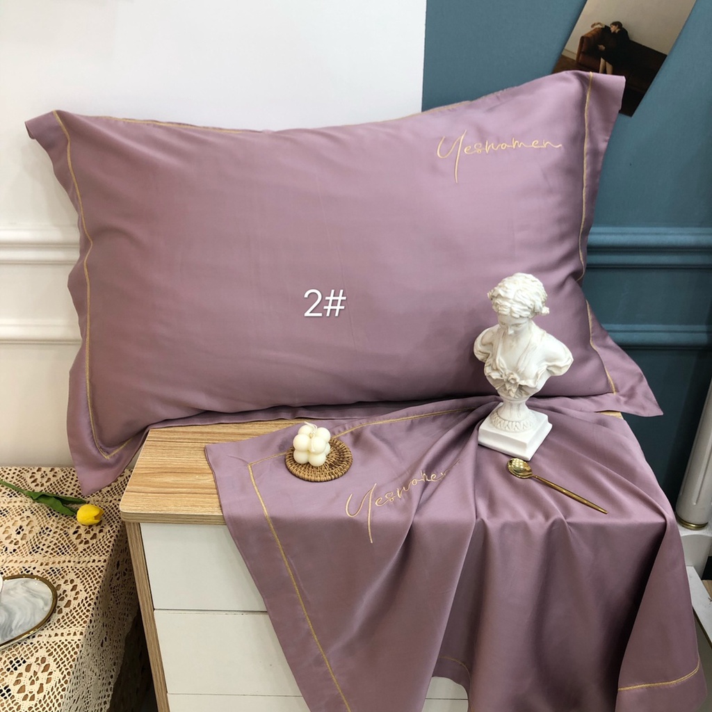 Vỏ Gối Lụa Tencel Cao Cấp Size 50x70 cm Sang Xịn Mịn Mát - May Bèo 5 cm - Màu INBOX SHOP | BigBuy360 - bigbuy360.vn