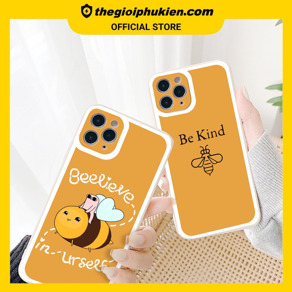 Ốp iphone - Ốp lưng iphone cạnh vuông Ong vàng dành cho ip 6 đến 14promax - ng248