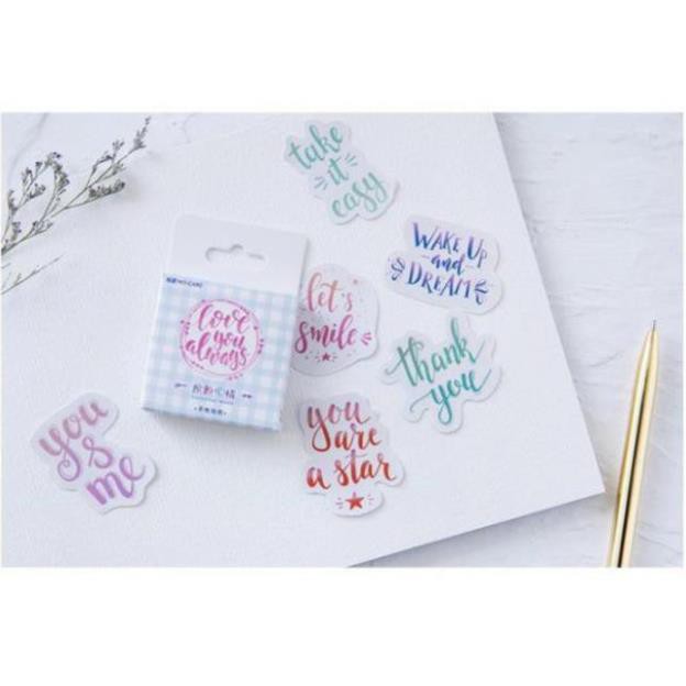 Bộ 46 Sticker Hàn Quốc Chữ Viết dán trang trí E03