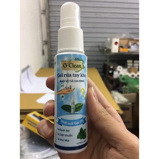 Gel rửa tay khô diệt khuẩn Hương Bạc Hà O' Clean 60ml