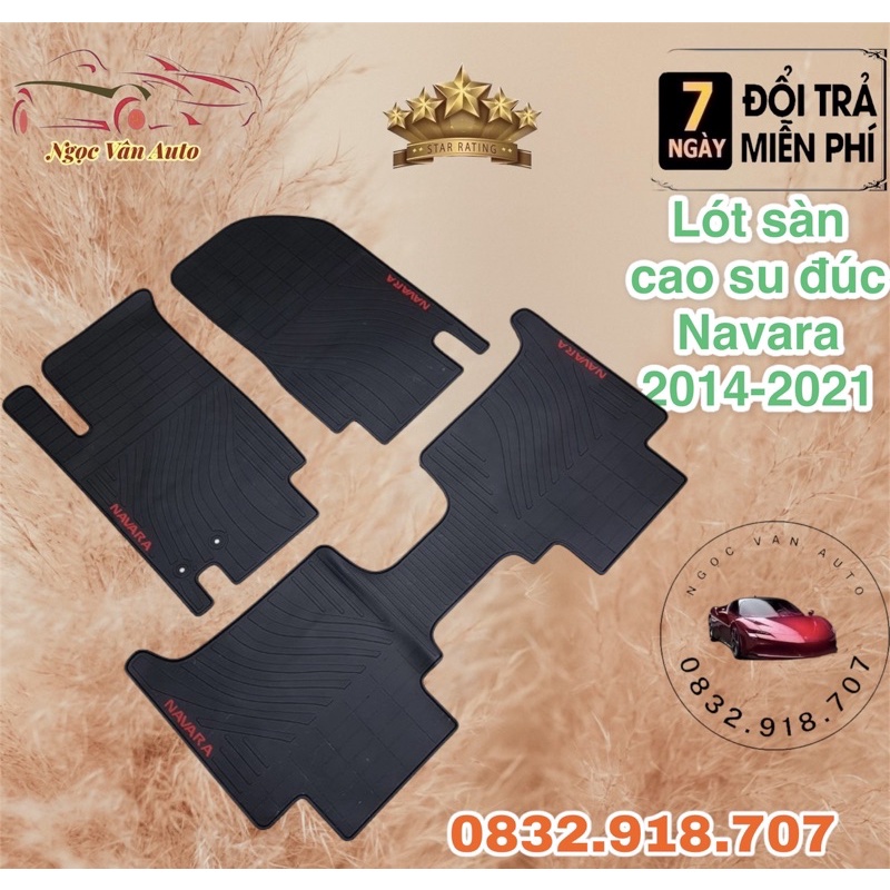 Lót sàn cao su đúc Navara 2014 - 2021 Hàng cao cấp không mùi