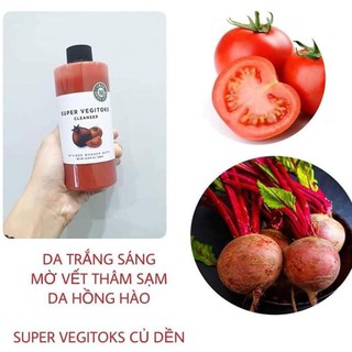 Sữa Rửa Mặt Thải Độc Sủi Bọt Rau Củ Super Vegitoks Cleanser 300ml