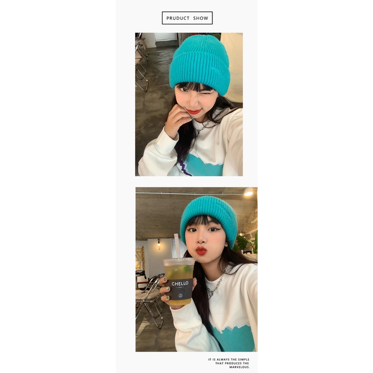 Nón len trùm đầu thêu chữ BACKNOWAumn phong cách Nhật Bản và Hàn Quốc