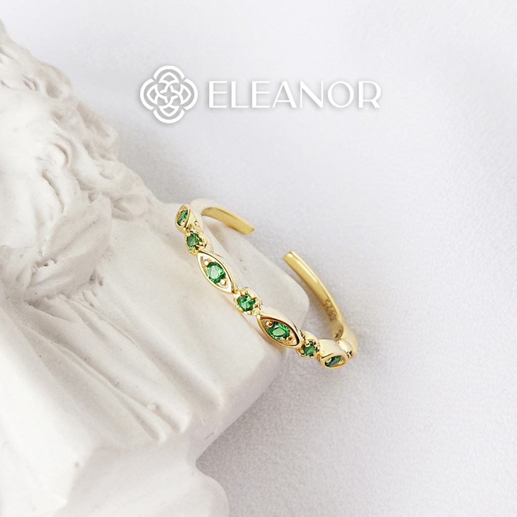 Nhẫn Bạc Eleanor Mạ Vàng 14k Đính Đá