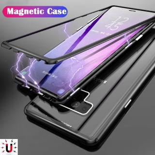 Samsung Galaxy Note 9 Magnetic Adsorption Glass Case CoverTempered Glass Back+ Magnetic Metal Frame