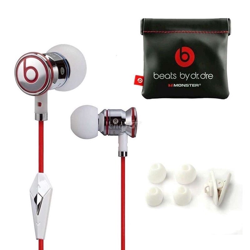 Tai Nghe iBeats Monster Jack 3.5 Thiên Bass, Tặng Kèm Túi Da Đựng, Nút Thay Đổi Size, Kẹp Giữ