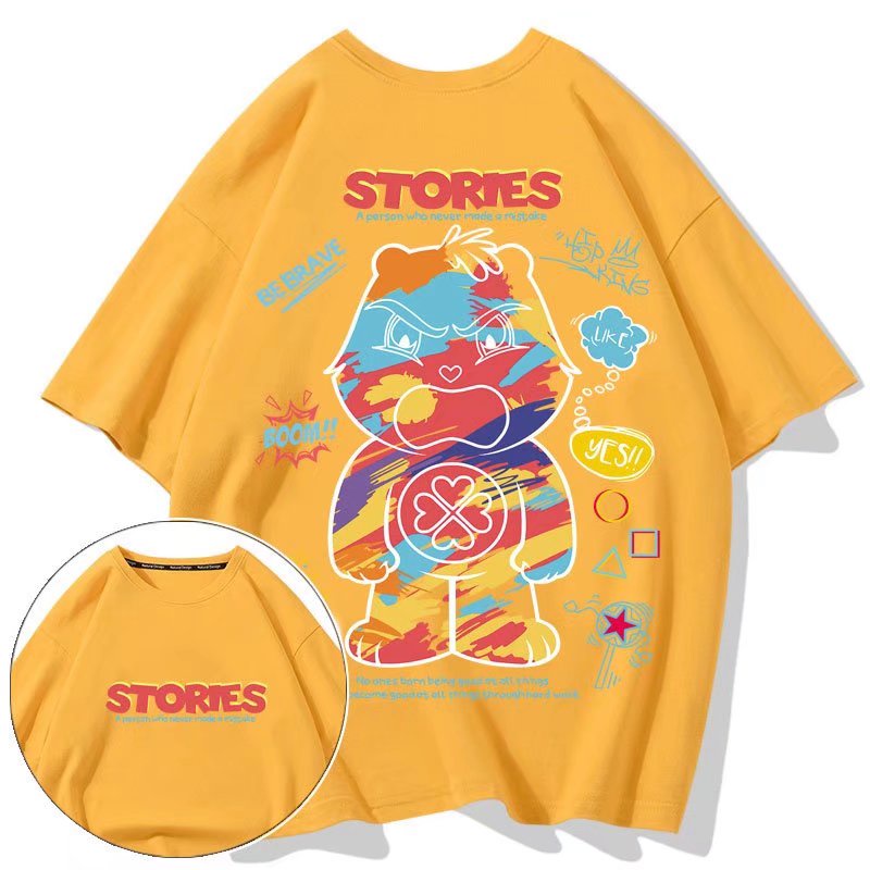 Áo Thun Tay Ngắn Cổ Tròn In Họa Tiết Hoạt Hình Phong Cách Hip Hop Thời Trang Mùa Hè Dành Cho Nam (M-8XL)