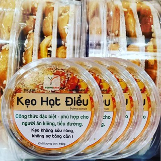 KẸO HẠT ĐIỀU HỘP 190g- Kẹo cho người bệnh tiểu đường và ăn kiêng -Kẹo không đường