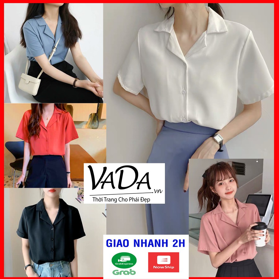 Áo sơ mi cổ vest quốc dân nhất định nên có, phối chân váy, quần jeans ,quần tây , quần sort bao xinh - VADA (SM5)