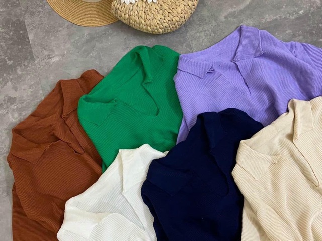 Áo croptop dệt kim tay dài cổ chữ V thời trang phong cách Hàn Quốc