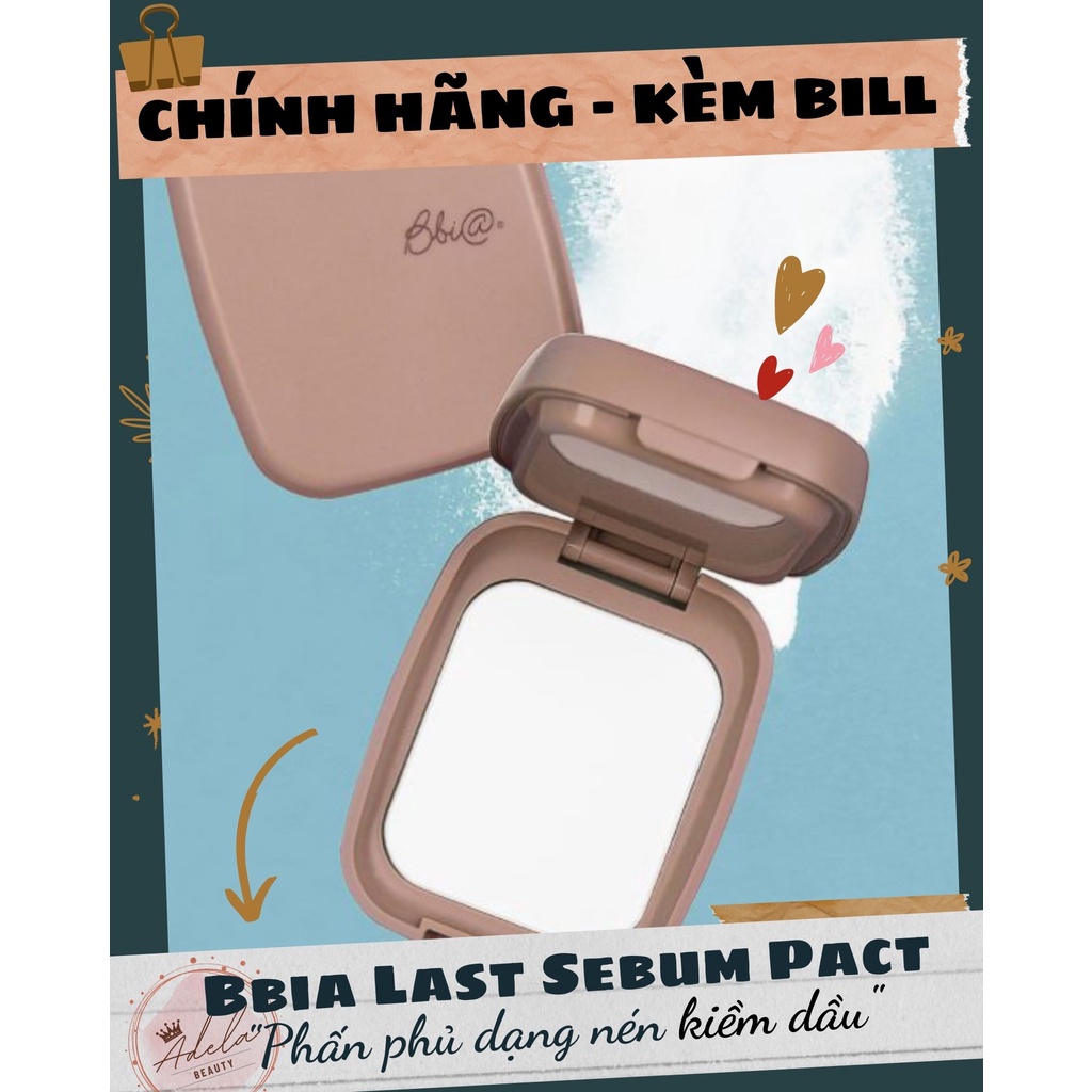 Phấn phủ dạng nén kiềm dầu Bbia Last Sebum Pact 00 Super Clear