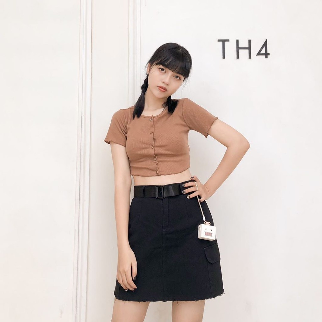 (CLIP THẬT) Áo croptop tay ngắn | BigBuy360 - bigbuy360.vn