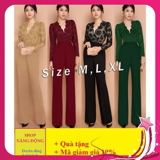 Đồ Bay Dài 🎁FREESHIP🎁 Jumpsuit dáng dài ren tay dài ống suông TJ947