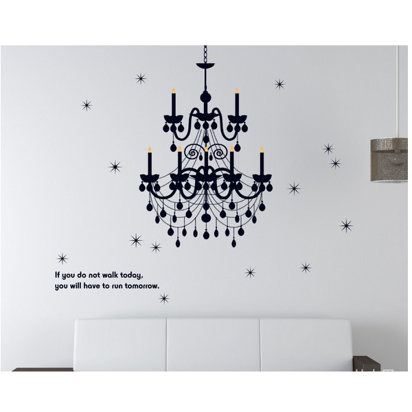 Decal dán tường decal trang trí chùm đèn BINBIN PK280 (Có keo sẵn)