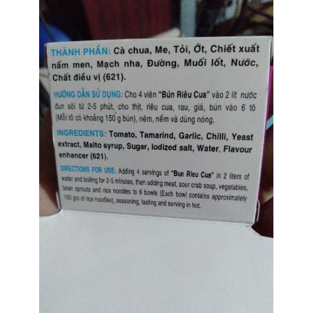 Viên gia vị cô đặc nấu bún riêu cua cực ngon