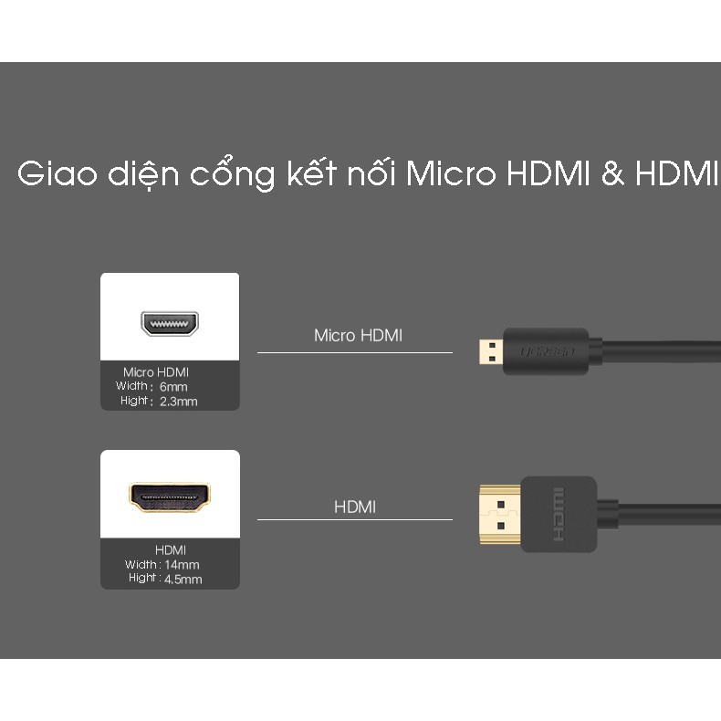 Cáp chuyển đổi Micro HDMI sang HDMI chất lượng Full HD - Micro HDMI to HDMI