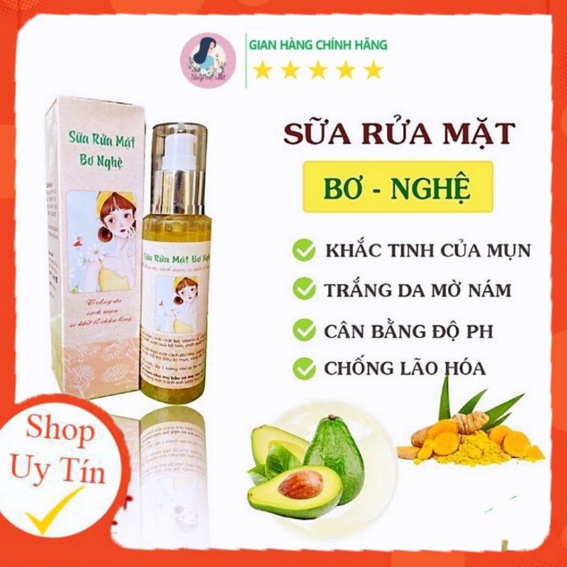 Sữa rửa mặt bơ nghệ Mộc Nhan Natural 100% thiên nhiên